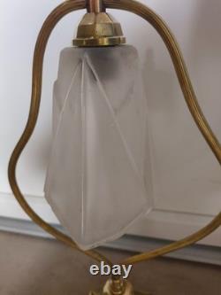 DEGUÉ Art Deco Lamp Bronze Base Bedside / Desk Lamp