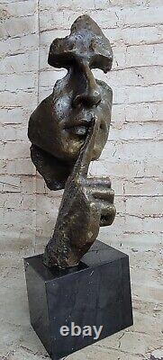 Dali Solid Bronze Sculpture Abstract Art Deco Marble Figurine Base Cast Iron