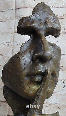 Dali Solid Bronze Sculpture Abstract Art Deco Marble Figurine Base Cast Iron