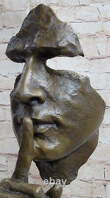 Dali Solid Bronze Sculpture Abstract Art Deco Marble Figurine Base Cast Iron