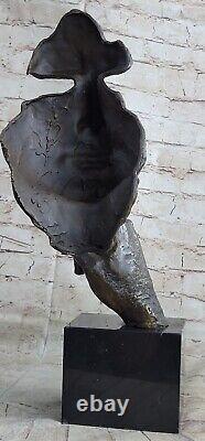 Dali Solid Bronze Sculpture Abstract Art Deco Marble Figurine Base Cast Iron