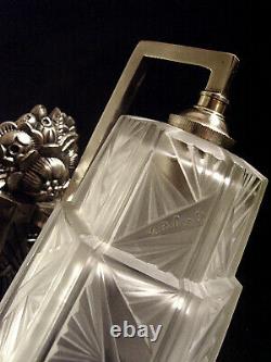 Dameron & Jokisch Ejg Applied Art Deco Bronze Nickelé & Tulip Pressed Glass
