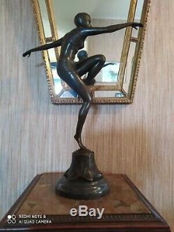 Dancer Art Deco Bronze Signed F. Paris