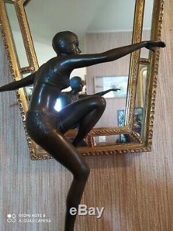 Dancer Art Deco Bronze Signed F. Paris