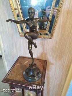 Dancer Art Deco Bronze Signed F. Paris