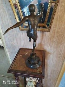 Dancer Art Deco Bronze Signed F. Paris