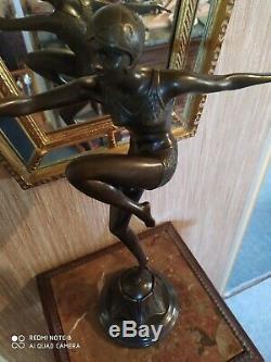 Dancer Art Deco Bronze Signed F. Paris