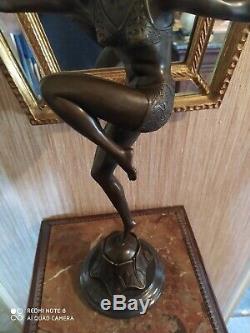 Dancer Art Deco Bronze Signed F. Paris