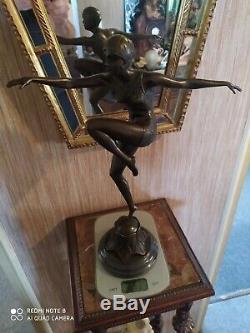 Dancer Art Deco Bronze Signed F. Paris