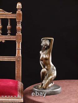 Dancer Figure Erotic Posture Style Art Deco Bronze 30cm