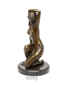 Dancer Figure Erotic Posture Style Art Deco Bronze 30cm