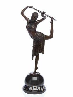 Dancer Statuette With Hoop Art Deco Bronze 54 CM