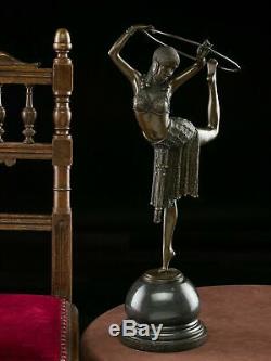 Dancer Statuette With Hoop Art Deco Bronze 54 CM