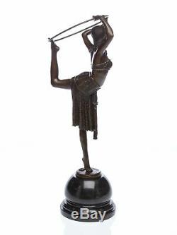 Dancer Statuette With Hoop Art Deco Bronze 54 CM