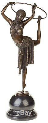 Dancer Statuette With Hoop Art Deco Bronze 54 CM