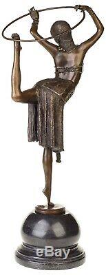 Dancer Statuette With Hoop Art Deco Bronze 54 CM