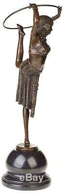 Dancer Statuette With Hoop Art Deco Bronze 54 CM