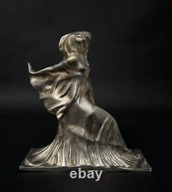 Dancer statue by Serge Zelikson woman with veil Art Deco M3178