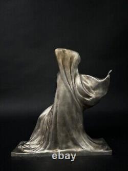 Dancer statue by Serge Zelikson woman with veil Art Deco M3178