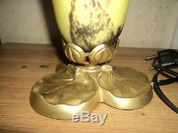 Daum Lamp Foot Bronze Art Deco Glass Pate New Era Muller Tulip Galle