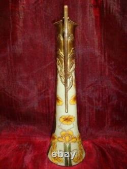 Decanter Pitcher Flower Iris Art Deco Style Art Nouveau Porcelain