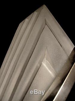 Degué Dappliques Pair Art Deco Bronze Nickel & Clogs Pressed Glass 1930