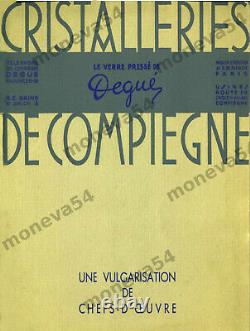 Degué Suspension Art Deco In Nickeled Bronze And Pressed Glass Plates 1930