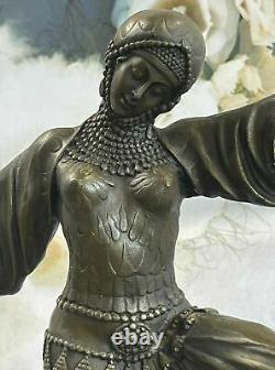 Demeter Chiparus Egyptian Dancer Bronze Sculpture Signed Art Deco D. H