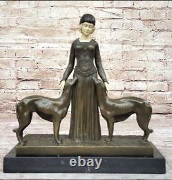 Dimitri Chiparus Friends Forever Sculpture Art Deco Bronze and Marble Figurine