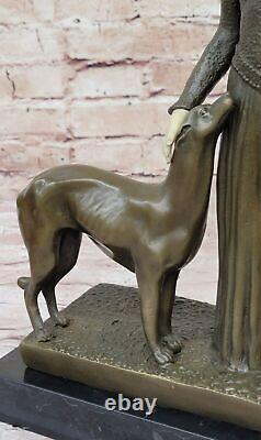 Dimitri Chiparus Friends Forever Sculpture Art Deco Bronze and Marble Figurine