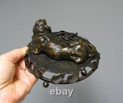 Dog. Horseman King Charles Bronze Art Deco