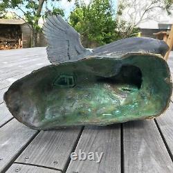 EAGLE COMBAT signed RICHÉ Bronze sculpture ART DECO antique vintage
