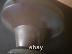 ELEGANT ART DECO MODERNIST LAMP 1930 SKYSCRAPER BUILDING BRONZE and OPALINE