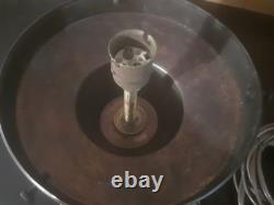 ELEGANT ART DECO MODERNIST LAMP 1930 SKYSCRAPER BUILDING BRONZE and OPALINE