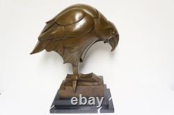 Eagle Bird Animal Sculpture in Art Deco and Art Nouveau Style Bronze Statue