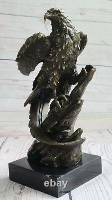 Eagle Bird Fauna Art Deco Style Art Nouveau Style Bronze Art Statue Sculpture.