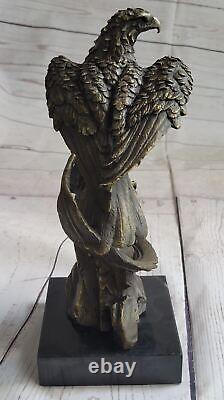 Eagle Bird Fauna Art Deco Style Art Nouveau Style Bronze Art Statue Sculpture.