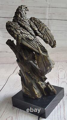 Eagle Bird Fauna Art Deco Style Art Nouveau Style Bronze Art Statue Sculpture.