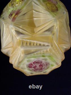 Ejg & Bev Art Deco Lantern in Nickel-Plated Bronze and Enameled Pressed Glass 1930