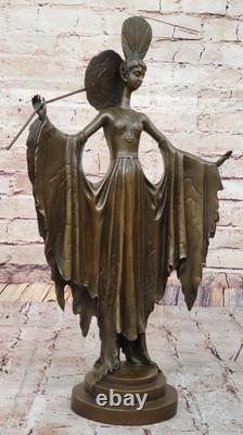 Elegant Art Deco Bronze Sculpture of a Lady Signed by Julius Erte Classic