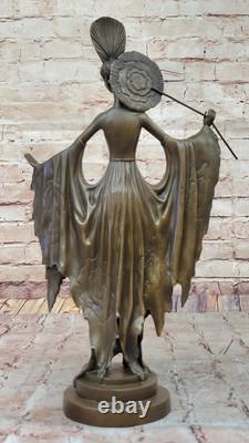 Elegant Art Deco Bronze Sculpture of a Lady Signed by Julius Erte Classic