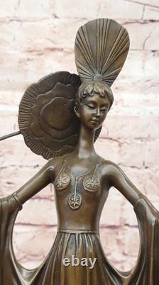 Elegant Art Deco Bronze Sculpture of a Lady Signed by Julius Erte Classic