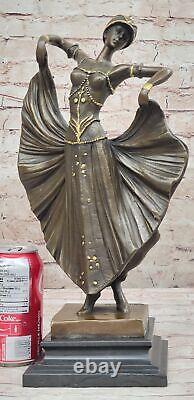 Elegant Dancing Figurine: Art Deco Chiparus Bronze Sculpture Made Collectible