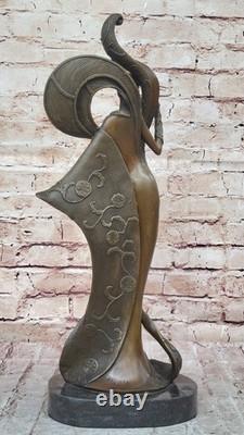 Elegant Woman Holding Shawl Bronze Sculpture Marble Base Art Deco Bust