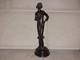Elegant Woman Bronze Statuette With Little Dog, 1920s Art Deco Style, Roaring Twenties
