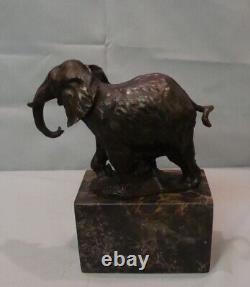 Elephant Animalier Style Statue Sculpture in Art Deco and Art Nouveau Bronze Mass