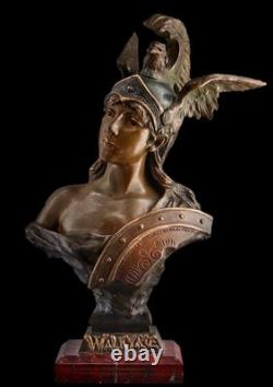 Emmanuel VILLANIS (1858-1914) VALKYRIE bronze Art Nouveau / Art Deco