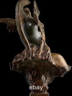 Emmanuel VILLANIS (1858-1914) VALKYRIE bronze Art Nouveau / Art Deco