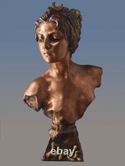Emmanuel VILLANIS BRONZE Art Nouveau Art Deco 36 CM