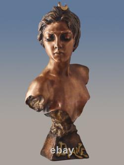 Emmanuel VILLANIS BRONZE Art Nouveau Art Deco 36 CM